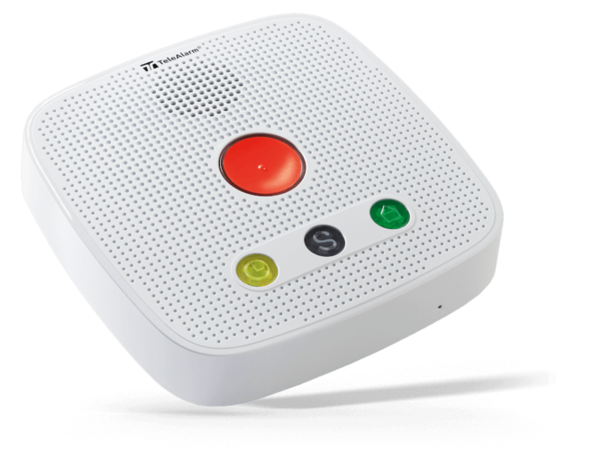 Hilfe nur einen Knopfdruck entfernt: Das Hausnotruf-Gerät sorgt für Sicherheit im Alltag. (Foto: Telealarm. Gerätemodell kann je nach Region abweichen)